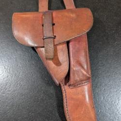 Authentique &Eacute;tui Cuir R&eacute;glementaire Fran&ccedil;ais - PA (Ruby / MAB) WW1- WW2 - Superbe patine et tampons