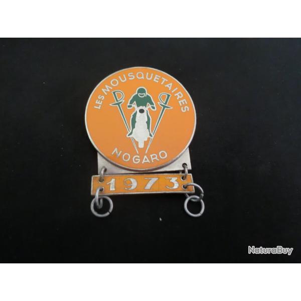 insigne broche �maill�e les mousquetaires nogaro  1973