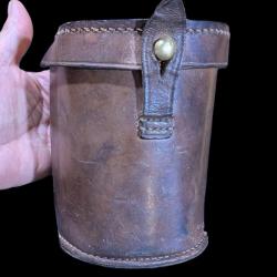 Authentique &Eacute;tui en Cuir pour Jumelles Militaires d'Officier (Type Galil&eacute;e) - Fin XIXe / WW1