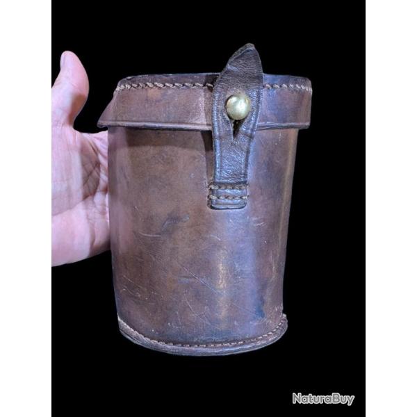 Authentique �tui en Cuir pour Jumelles Militaires d'Officier (Type Galil�e) - Fin XIXe / WW1
