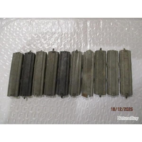 Lot de 10 clips de chargement 30.06 pour Springfield 1903 et d�riv�s,US 17, originaux WWII