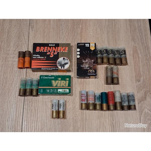 Lot de balles calibre.12 "ench�re � 1�"