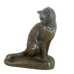 Chat assis Fremiet 8 cm bronze