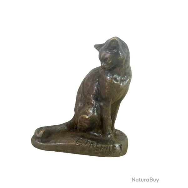 Chat assis Fremiet 8 cm bronze