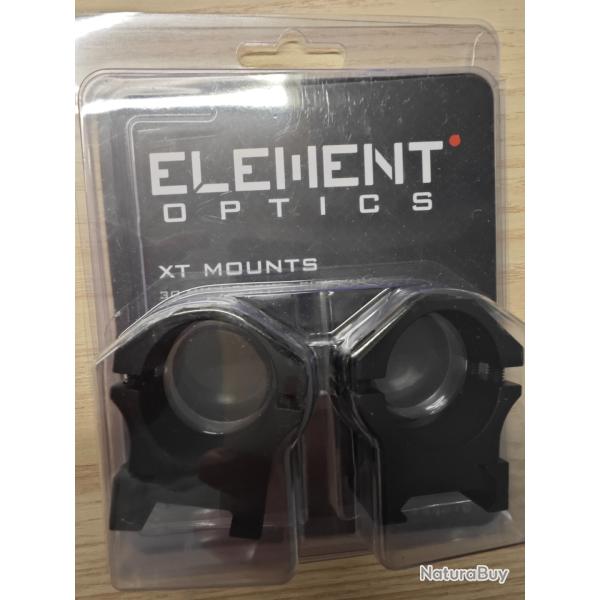 Colliers Element Optics XT Mounts 30mm - Hauteur MEDIUM - �tat Neuf