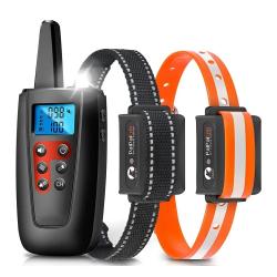 Collier de Dressage Chien 1000m Vibration Bip LED Etanche IP67 pour 2 Chiens Rechargeable sans Choc
