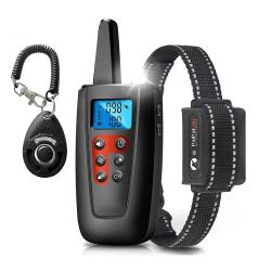 Collier de Dressage Chien 1000m Vibration Bip LED Etanche IP67 pour Chiens Rechargeable sans Choc