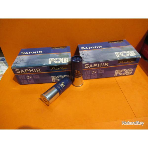 20 cartouches FOB SAPHIR 36gr prestige en cal 12/70 en plombs nickel�s n�5 et n�7