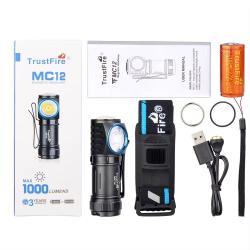 Lampe Frontale TrustFire MC12 1000Lumens USB Rechargeable *Ench&egrave;re* EDC Camping Randonn&eacute;e