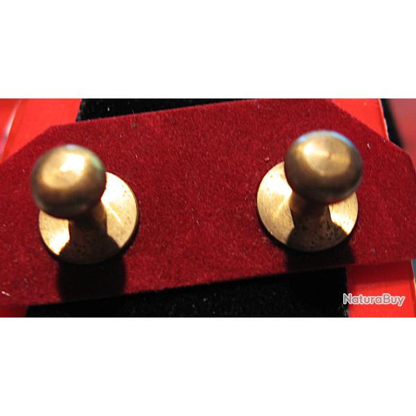 2 boutons de cartouchiere en laiton hauteur 13 mm avec vis