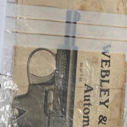 Vds Notice Pistolet Webley & Scott originale en Anglais
