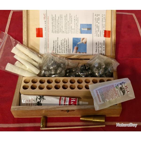 Kit complet cartouche papier combustible .44 poudre noire - Marque HC