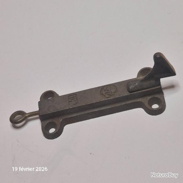 Ancien loqueteau de persienne, volet, porte, en fonte et � coulisse , solide