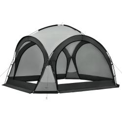 Tonnelle de camping avec guirlande &agrave; 96 led 345 x 345 x 247 cm gris fonc&eacute; 03_0008742