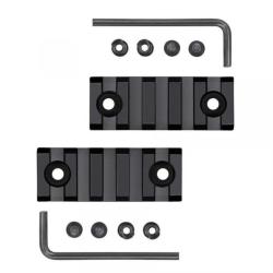 Lot de deux rails picatinny pour montage sur garde main Keymod  ( 5 emplacements )