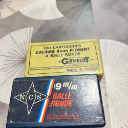 Cartouche 9mm &agrave; balle ronde