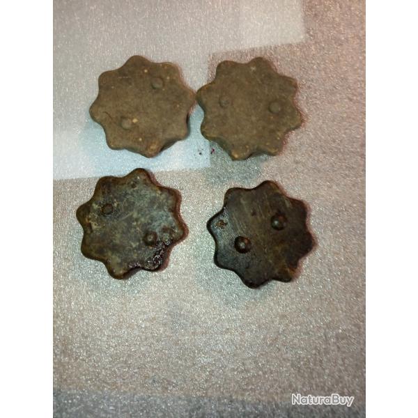 4 Bouchons de grenade arm�e allemande