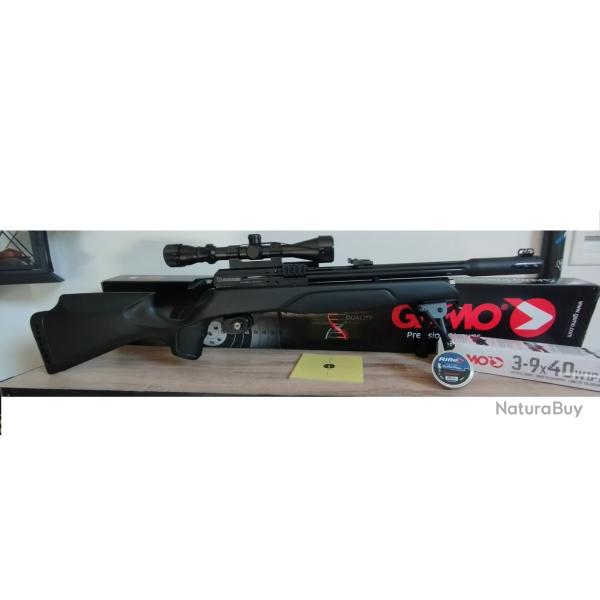 Carabine Arrow PCP 4.5mm 19.9joules + Lunette 3-9x40 wr Gamo + bipied+ porte chargeurs + 2 chargeurs