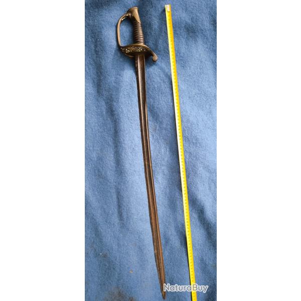 Sabre officier infanterie 1845 1855. Rare marquage lame : A Chassepot entrepreneur � Ch�tellerault