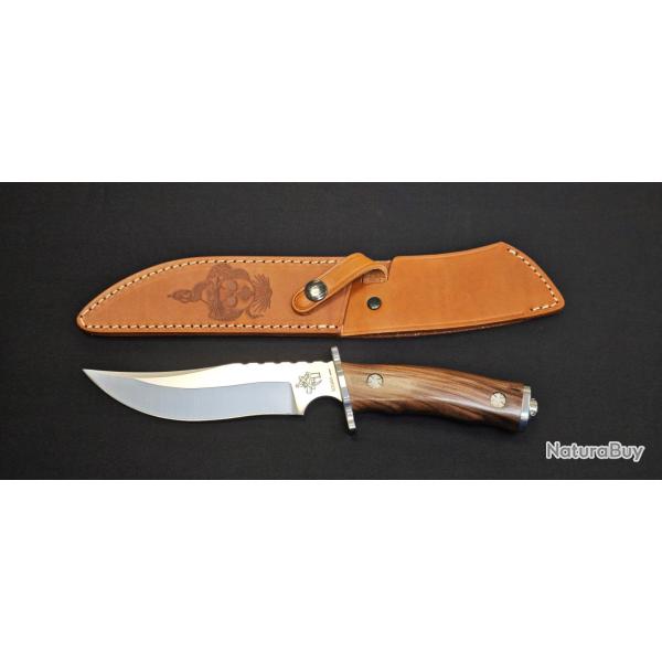 Maserin 987 Siberian Knife Pao Santos - Couteau fixe de chasse design Nicolai Lilin, manche bois Pao