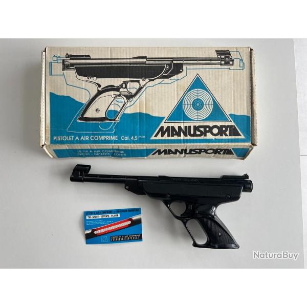 PISTOLET AIR COMPRIME 4,5 mm MANUSPORT ANNEE 80