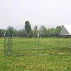 Enclos pour volailles 6x3x2m - 18m&sup2; en tube galvanis&eacute; et toile PE imperm&eacute;able