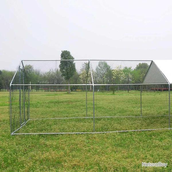 Enclos pour volailles 6x3x2m - 18m� en tube galvanis� et toile PE imperm�able