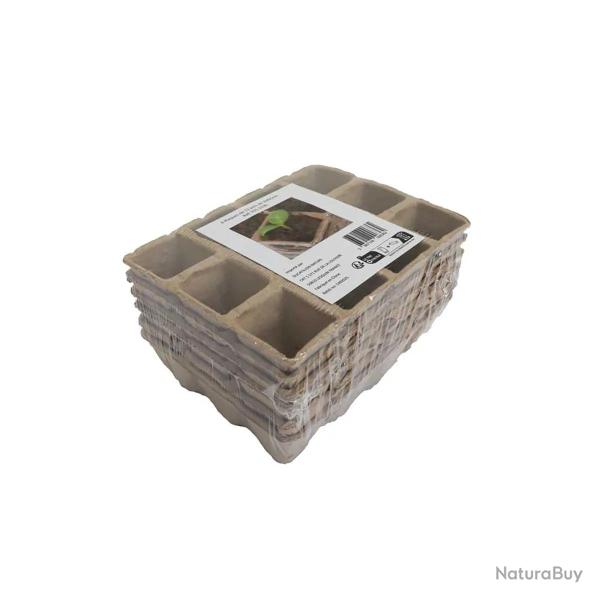 Plaques de semis biod�gradables 12 alv�oles - 16x12x5 cm