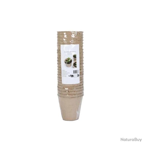 24 Pots Biod�gradables Ronds �8 cm pour Semis et Culture