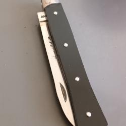 ANCIEN COUTEAU QUEUE DE POISSON, PARAPLUIE &Agrave; L'&Eacute;PREUVE, THIERS, XX&egrave;me, manche RHODO&Iuml;D NOIRE