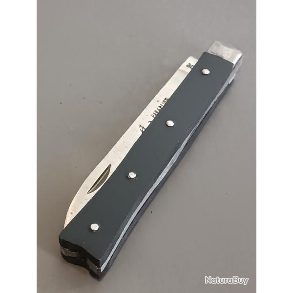 ANCIEN COUTEAU QUEUE DE POISSON, PARAPLUIE � L'�PREUVE, THIERS, XX�me, manche RHODO�D NOIRE