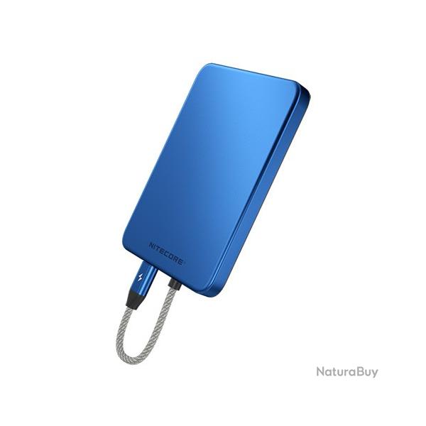 Powerbank Nitecore Pocket 5 Bleu  5000mAh - 22,5W - C�ble USB-C Int�gr� - Fixation Magn�tique