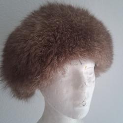 CHAPEAU VINTAGE FOURRURE RENARD POLAIRE TAILLE 58 COMME NEUF RUSSIE