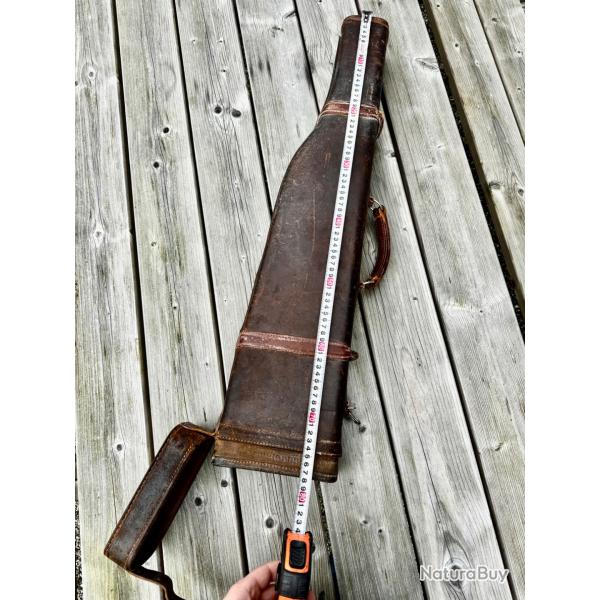 Etui Fourreau Fusil Cuir Ancien - Longueur Int�rieur 75 x 6 cm