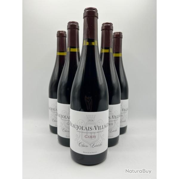 Vente flash ! 6 Bouteilles de vin rouge Claire Laroche Beaujolais-Villages - 2024