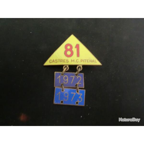 insigne broche �maill�e castres M.C pitenal   1972 / 73
