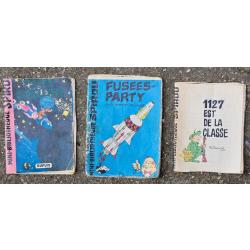 3 mini BD anciennes �Mini-Biblioth&egrave;que Spirou� - Dupuis - ann&eacute;es 1950/60 - format 8 x 6 cm