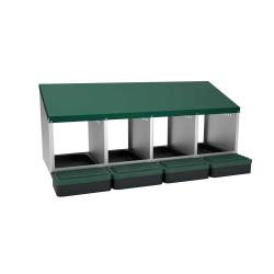 Pondoir 4 nids sur pieds en acier - R&eacute;cup&eacute;ration automatique des oeufs