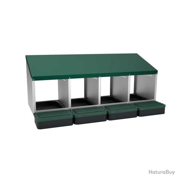 Pondoir 4 nids sur pieds en acier - R�cup�ration automatique des oeufs