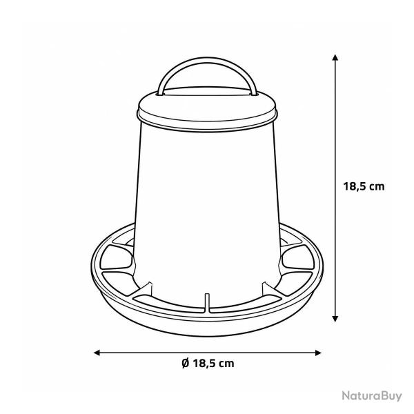 Mangeoire plastique avec poign�e 1,5 kg pour volailles et pigeons