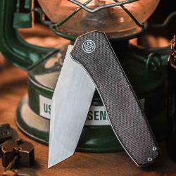 Couteau Eikonic Sig Sauer Xiphos Lame Acier Nitro-V Satin Manche Micarta Noir Liner Lock SIGXI6SB