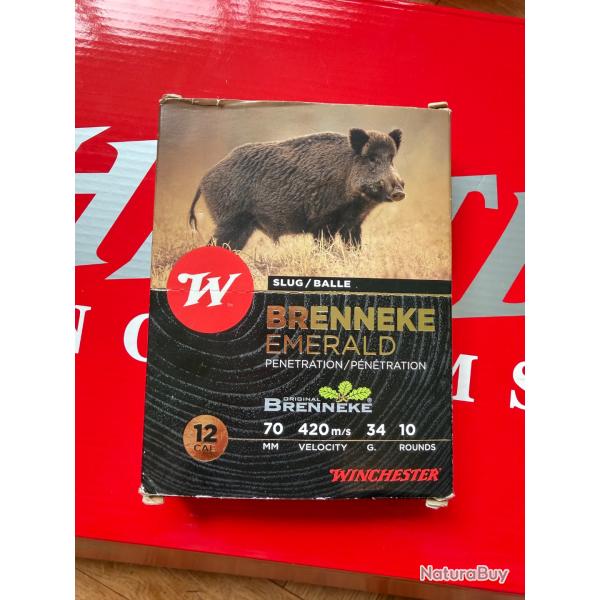 BALLE DE FUSIL WINCHESTER BRENNEKE EMERALD - 34G - CALIBRE 12/70