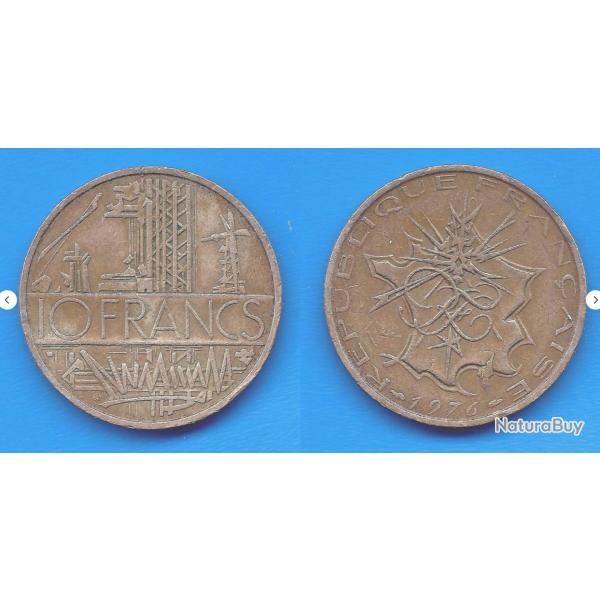 France 10 Francs 1976  Industrie Electrique Piece Mathieu Franc Frs Frc Frcs