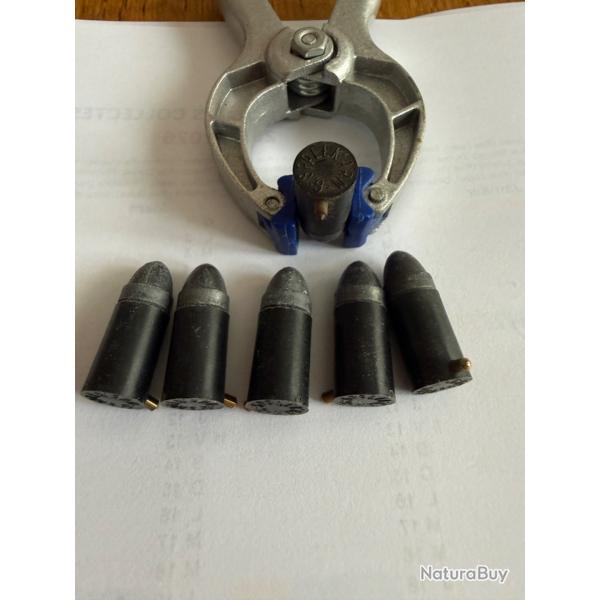 6 balles � broches 9 mm Spalek arm de collection