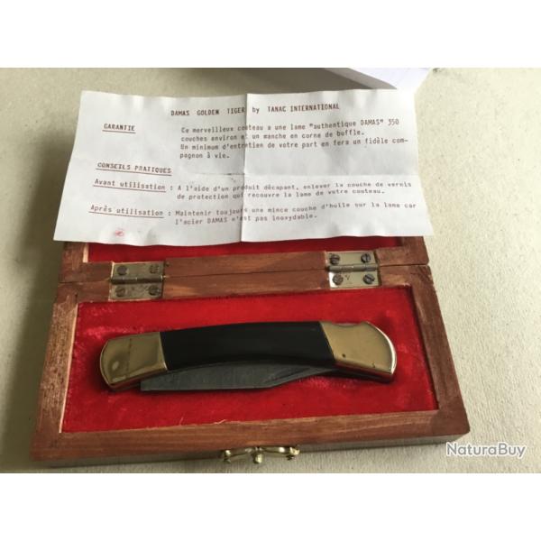 COUTEAU PLIANT - GOLDEN TIGER - LAME DAMAS 300 - TANAC INTERNATIONAL