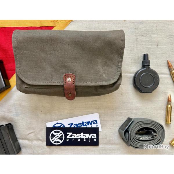 Ensemble Sangle + Sacoche porte 4 chargeurs troupe para d'origine Serbe JNA pour fusil ZASTAVA M76