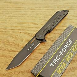 Couteau Semi Automatique Tactical Urban Lame Tanto Acier 3Cr13 Black Manche Black Anodized Alu Clip
