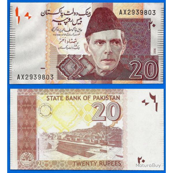 Pakistan 20 Roupies 2006 Neuf Rupees Roupie Rupee