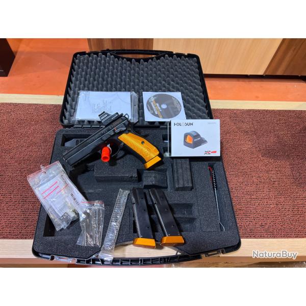 PISTOLET CZ 75 SP-01 SHADOW ORANGE CAL.9X19 + HOLOSUN + MALLETTE ET ACCESS - OCCASION