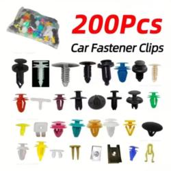 Kit 200 Clips Fixation Voiture Rivets Plastique Pare-chocs Porte Garniture Auto